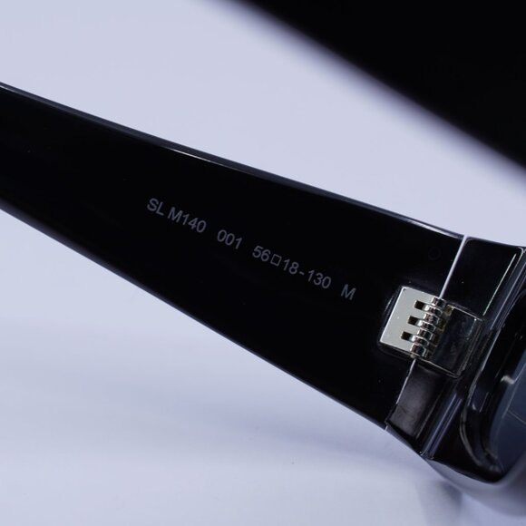 Saint Laurent SLM140 001 Sunglasses Black Rectangle Frame, Black Lenses - Picture 7 of 12